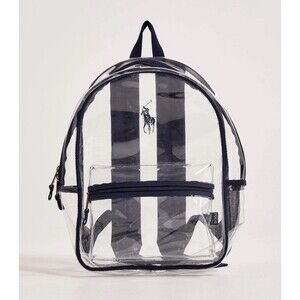 Polo Ralph Lauren Big Pony Clear Backpack Bag Waterproof Navy Blue Transparent